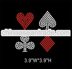 Bling poker rhinestone iron on transfer for T-shirt