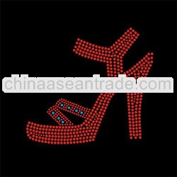 Bling rhinestone iron on transfer High heeled shoes Sorority design for T-shirt