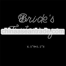 Bride's Entourage rhinestone transfer design for T-shirt
