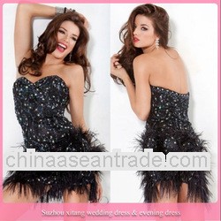 C367 Sexy beaded black lace new fashion prom dresses