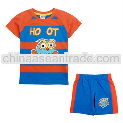 CD4398 baby boys summer sets kids pajamas for summer day short summer sets with lovely owl