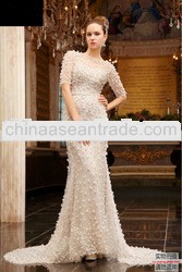 CYY144 suzhou handmade elegant long sleeve evening dress