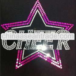 Cheerleading with Star Sequin rhinestone transfer wholesale