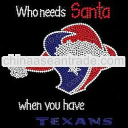 Christmas Texans hotfix rhinestone transfer