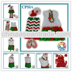 Christmas baby birthday dchevron leg warmer crib shose necklace headband dresses outfits baby dress 