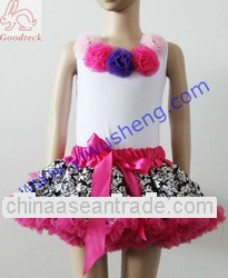 Christmas girls pettiskirts set damask chiffon pettiskirts set
