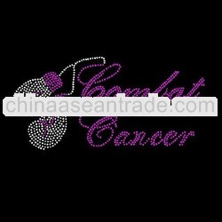 Combat Cancer-Boxing design rhinestone transfer
