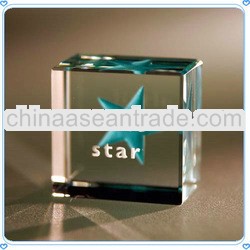 Cube Shaped Engraved Star Glass for Baby Boy Souvenirs