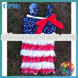 Cute Baby Girl Clothes Baby Rompers lace with sateen breathable the Old Glory baby rompers