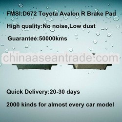 D672 OE Quality semi-metallic pad for Toyota Avalon