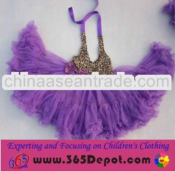 Deep Purple Leopard Sexy Backless Pettiskirts Tutu Pettiskirts Baby Petti Dress