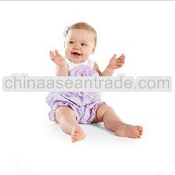 Doomagic baby girls rompers ,purple dot flower design summer rompers clothes