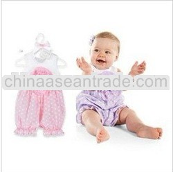 Doomagic baby rompers girls short sleeves romper with pink purple flower