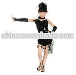 EC-120 children girl latin dance costume, kids latin dance costume