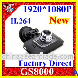 Factory price 2013 New 2.7 Inch 1920*1080P 30FPS GS8000 With H.264 Video Codec G-Sensor car dvr camc