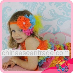 Fashion Rainbow Cute Baby Lace Rompers Hot Sale Posh Petti Rompers For Girls Plus Size Rompers