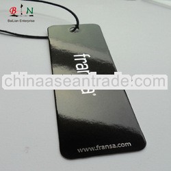 Fashion glossy black silver foil garment label