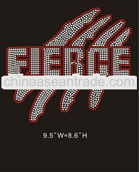 Fierce iron on Garment Rhinestone transfers for t shirts