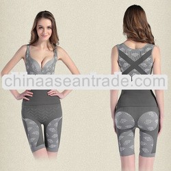 Free shipping magic body shaper for women gen bamboo charcoal open crotch bodysuit women top fashion