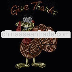 Give Thanks with turkey crystal rhinestone transfers