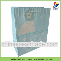 Glitter finishing gift paper bag for baby boy