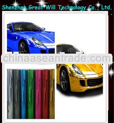 Gold chrome Vinyl For Car Wrap Car Body Sticker /1.52*30Meters/ Air Bubbles
