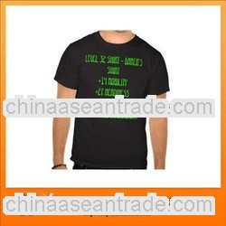Green luminous letters Of Black Tee For Cotton T-Shirt