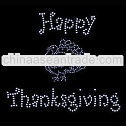 Happy thanksgiving iron on rhinestones