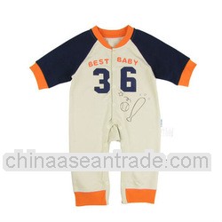High quality cheap cotton european standard cool male baby romper with print