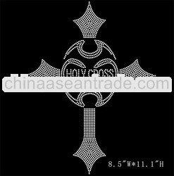 Holy Cross iron on rhinestone heat transfer design for tshirts