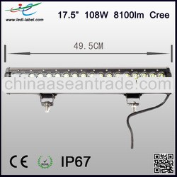 Hot 108w Cree 9-30V 17.5" 7560lm ip67 led light bar off road