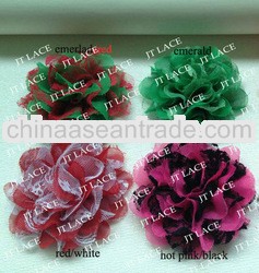 Hot ! Chiffon lace layered flowers for baby
