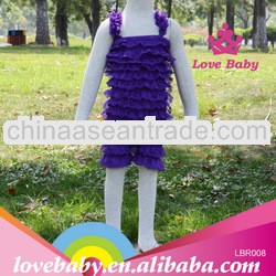Hot sweet girl design beautiful purple baby lace romper