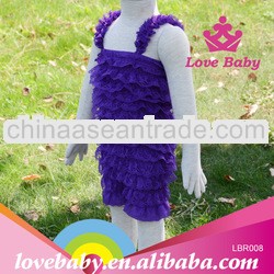 Hot sweet girl design beautiful purple lace rompers for babies