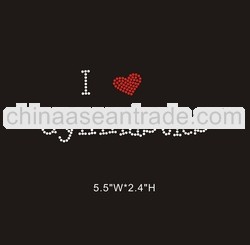 I love gymnastics rhinestone transfer motif design for tshirts
