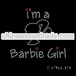 I'm a Barbie Girl iron on rhinestone transfer design for T-shirt
