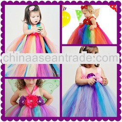 MFG01 Rainbow Tutu Flower Girl Dress