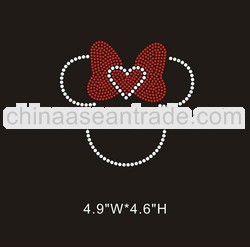 MOQ 15pcs Minnie hotfix rhinestone iron on transfer design for T-shirt
