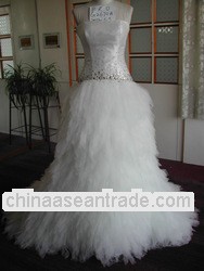 MY552670B MERRT YOU Wedding Dress 2013 Mikado Swarovski Ctystal With Switchable Puffy Skirt