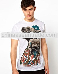 Men's white printing T-shirt custom funny tshirt
