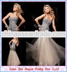 Mermaid Sweetheart Sequins Beaded Long Tulle Evening Dress BT2014