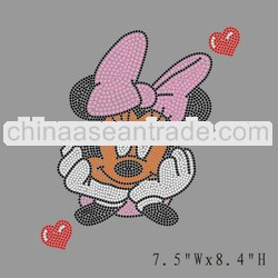Minnie iron on rhinestone transfer design for T-shirt