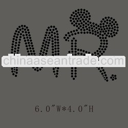 Mr Mickey mouse hot fix rhinestone transfers motif wholesale