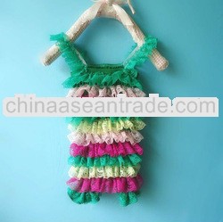 Multi color baby lace romper for baby girls