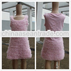 NEW ARRIVAL 100%cotton top dress, tank dress with chiffon ruffle