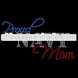 Navy Mom Wholesale Rhinestone Heat Transfers