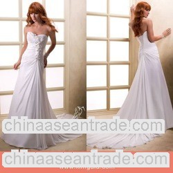 New Arrival White Long Train Chiffon Wedding Dresses