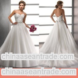 New Coming Strapless A Line Tulle Wedding Dress
