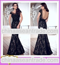 New Designer Elegant Ivory Mermaid Strapless Open Back Beading Satin Long Evening Dress 2013 With Sh