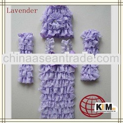New Lavender Children Clothing Sets baby LacePetti Rompers Set